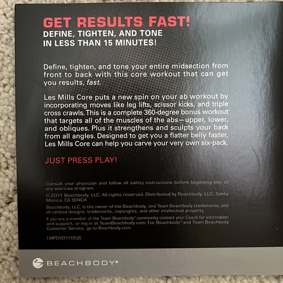 Beachbody Les Mills Pump “Core” DVD - Picture 2 of 2